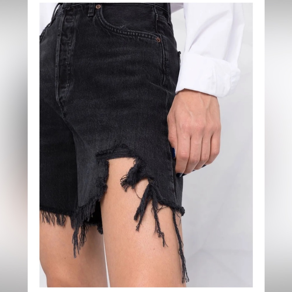 AGOLDE Stella high-rise denim shorts in black - Picture 10 of 11